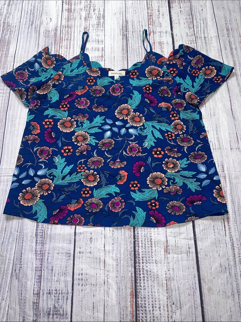 Montesinos Navy Floral Cold-Shoulder Camisole